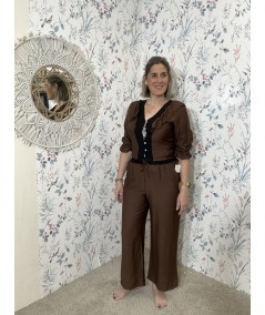 Pantalon marron chocolate