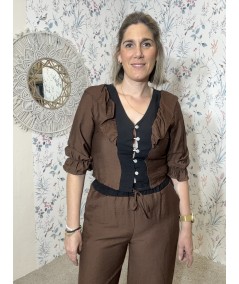 Blusa marron chocolate