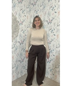 Pantalon pinza marron