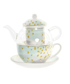 Tetera borosilicato verde agua