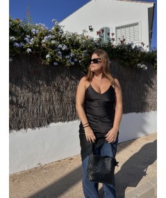 Vestido satén negro