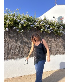 Vestido satén negro