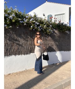 Vestido Satén Champán