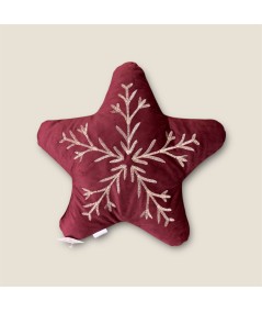 Cojín de Copo de Nieve Rojo