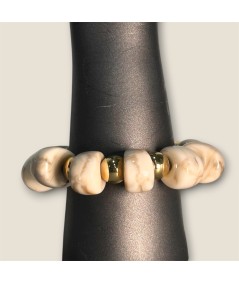 PULSERA MARFIL DORADO
