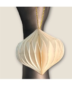 BOLA DE NAVIDAD "NIDO DE ABEJA" BLANCA