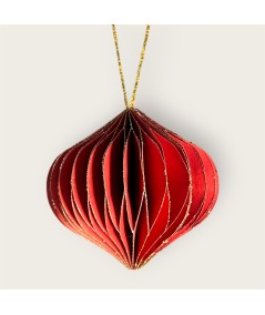 BOLA DE NAVIDA "NIDO DE ABEJA" ROJA